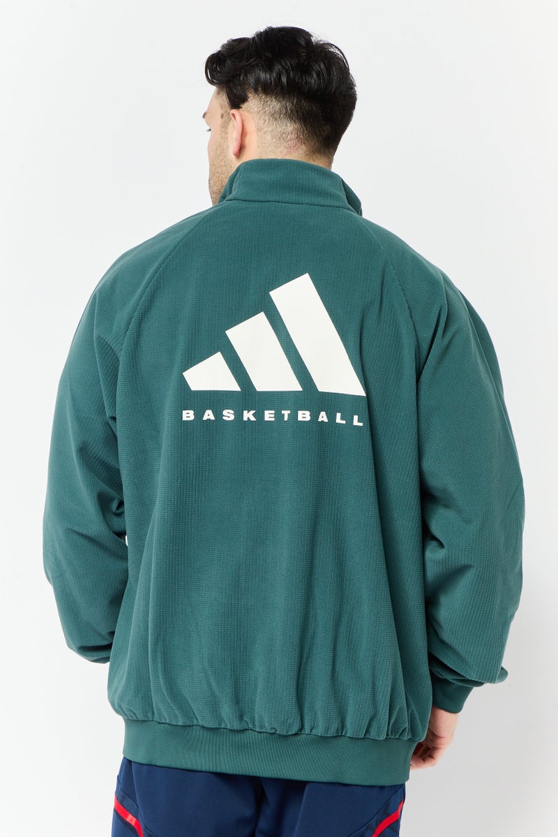 Adidas Men Sportswear Fit Long Sleeves Training Jacket, Green - Image 2